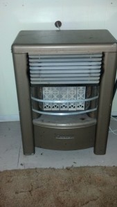 Our Dearborn heater which heats our living room.
